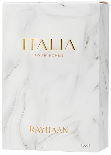 RAYHAAN Italia Eau de Parfum for Men Long Lasting Citrus Spicy Aromatic Sweet Fragrance with Bergamot Lavender Vanilla and Tonka Bean