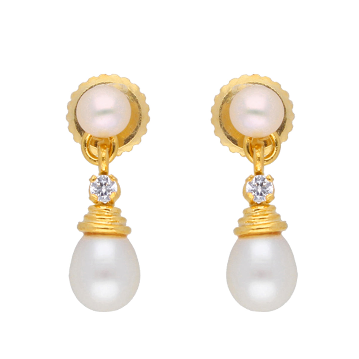 J Pearls Button Drop Pearl Set - Real Pearl Jewelry