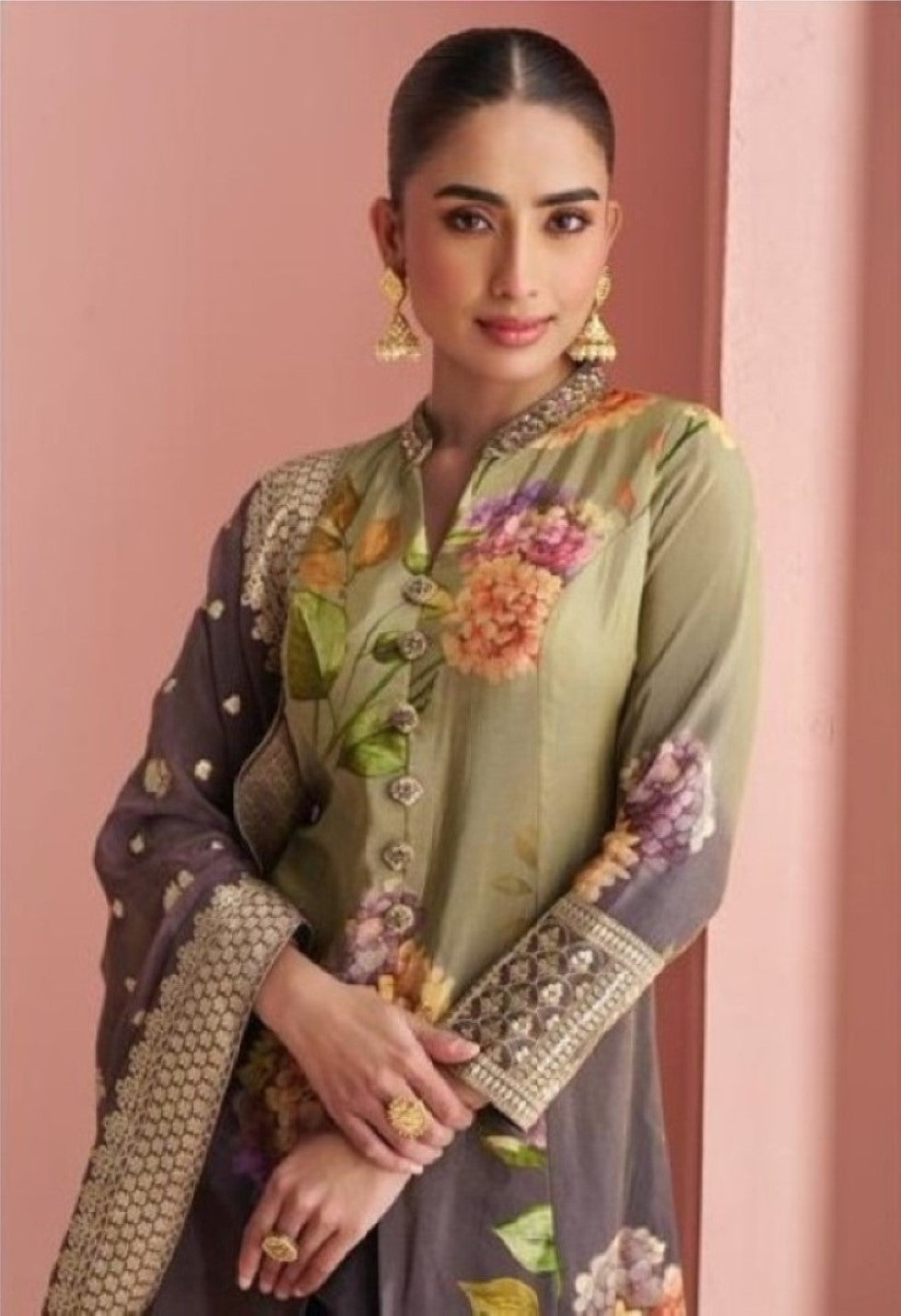 Anaita Multi Silk Stitched Anarkali Suit With Digital Printed Work