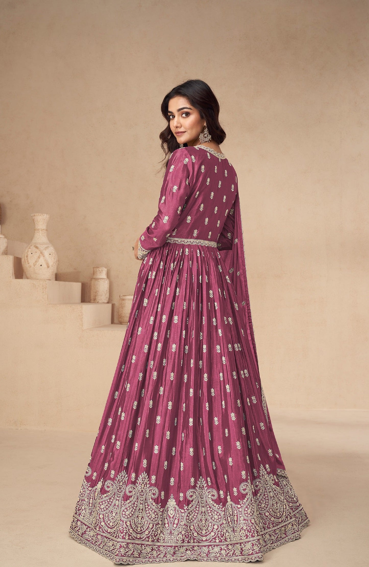 Anaita Magenta Chinon With Sequence Embroidery Salwar Suit