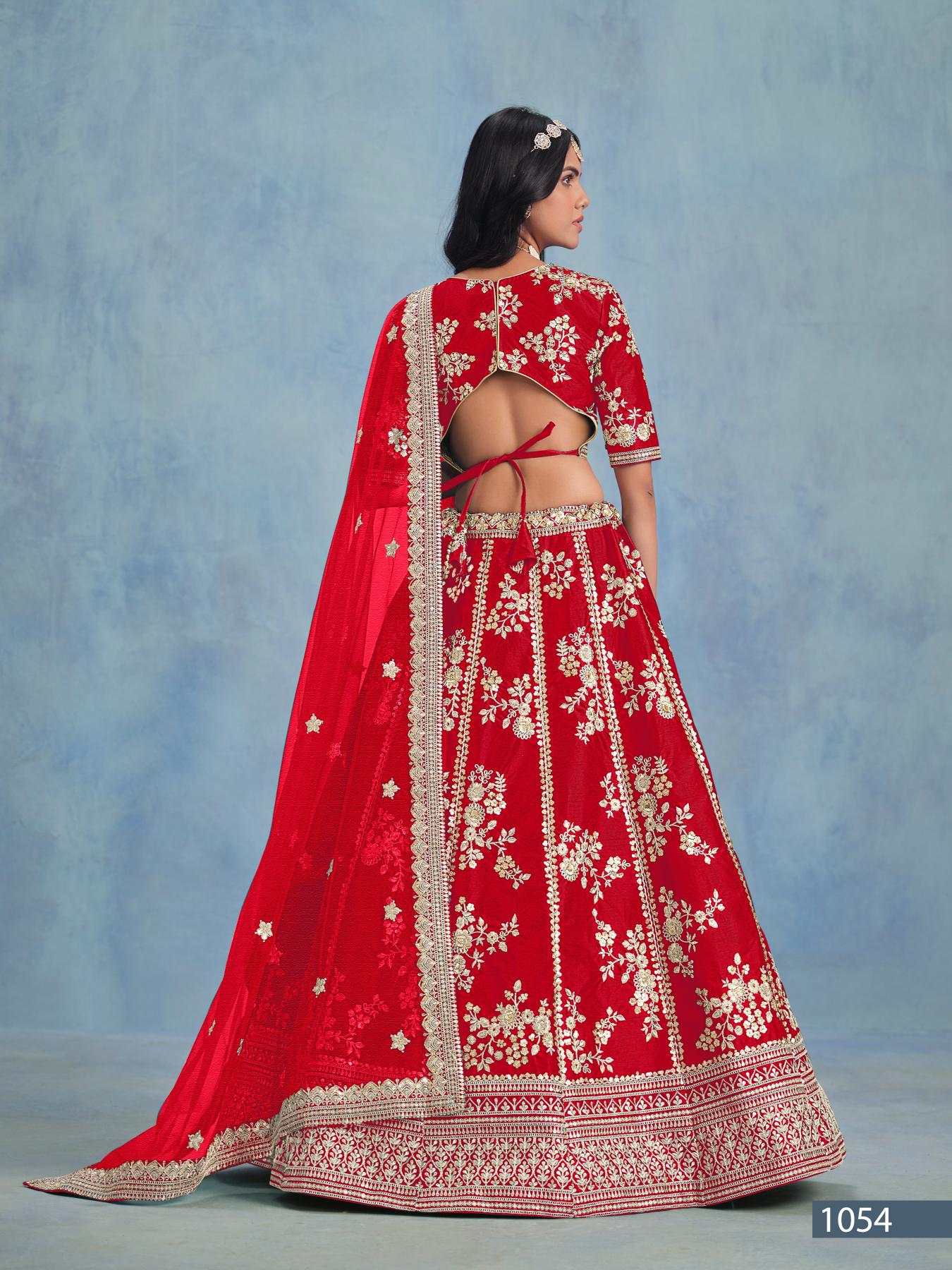 Anaita Red Embroidered Heavy Art Silk Designer Lehenga With Blouse