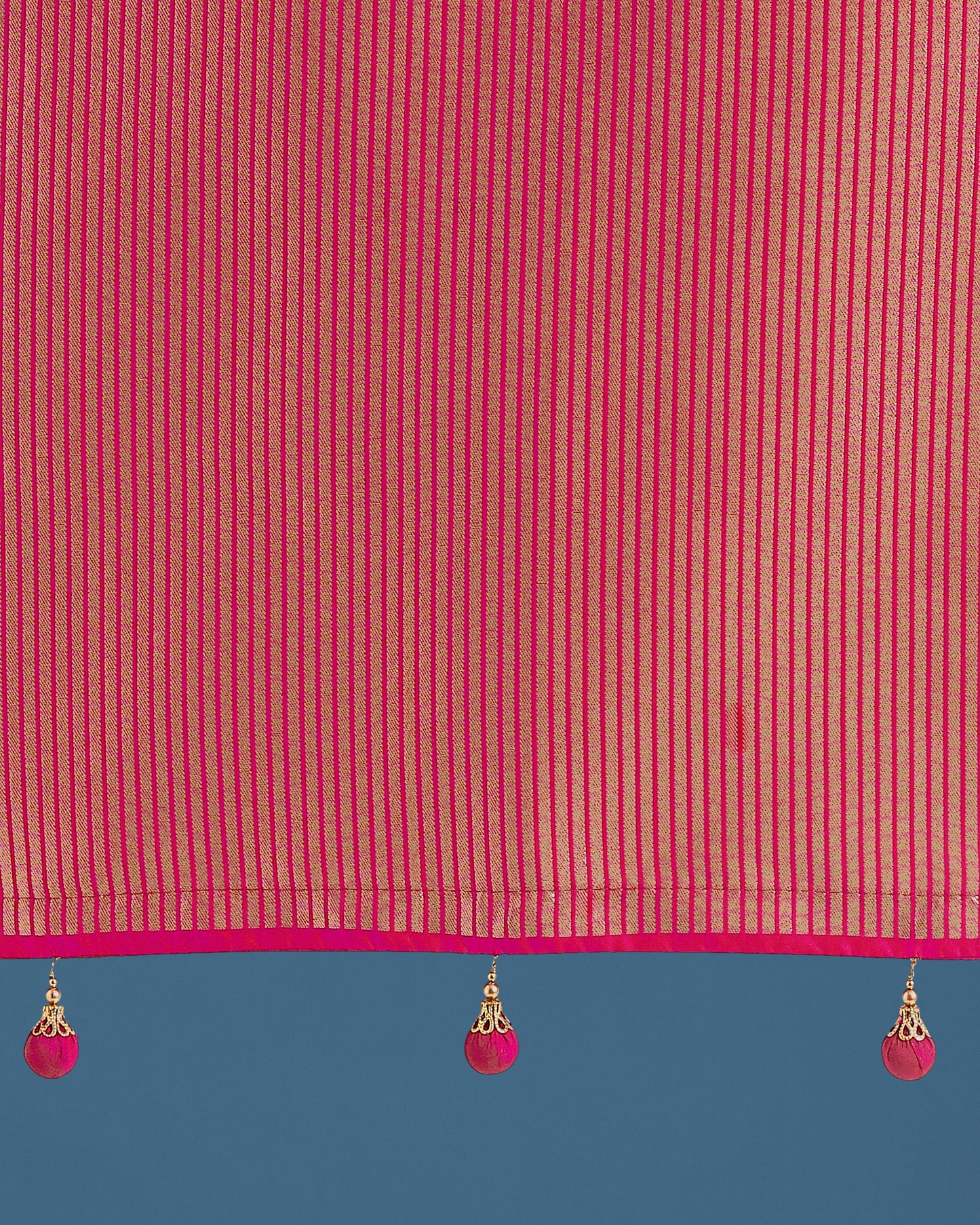 Monjolika Fashion Banarasi Silk Rani Pink Zaal Pattern Traditional Saree