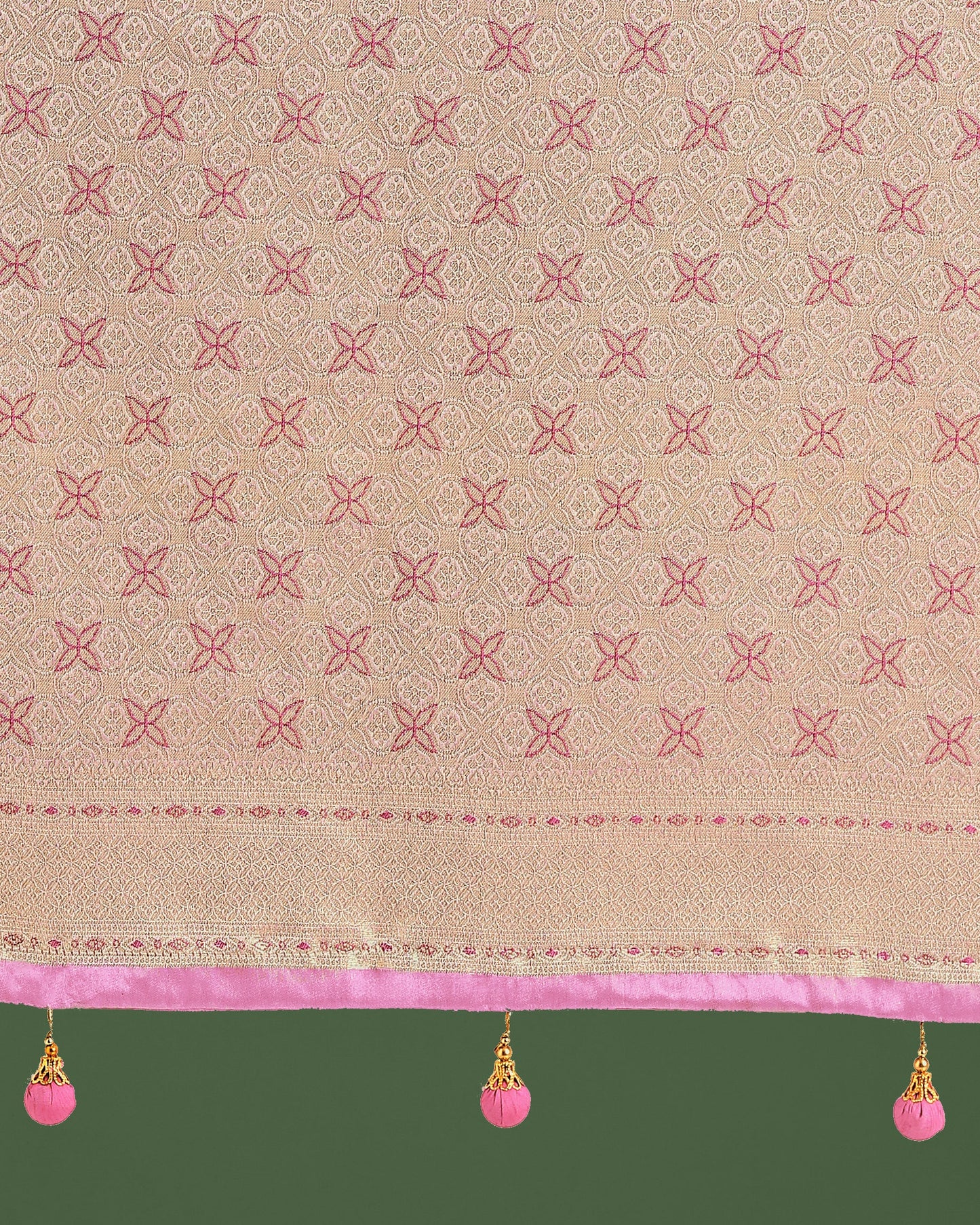 Monjolika Fashion Wonderful Light Pink Soft Banarasi Satin Silk Leheriya Design Saree
