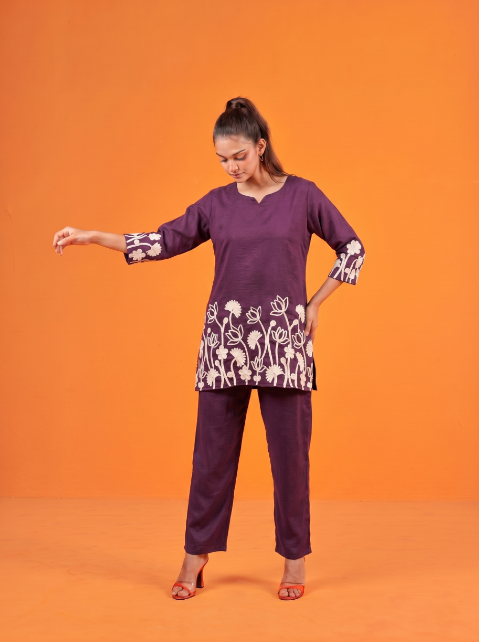 Anaita Wine Stylish Readymade Co-Ords Set