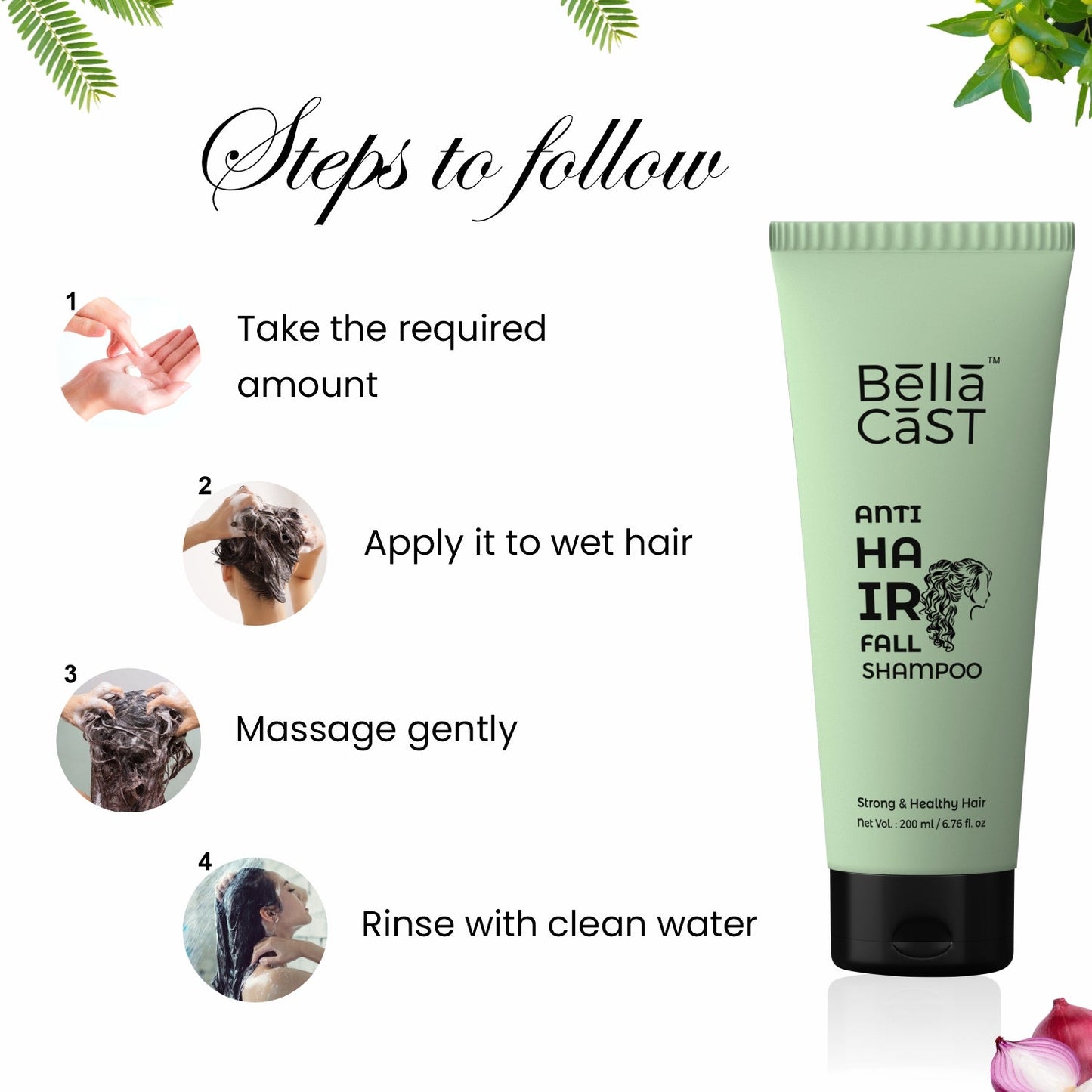 Bella Cast Anti Hair Fall Shampoo – For Strong & Healthy Hair | 200 ml