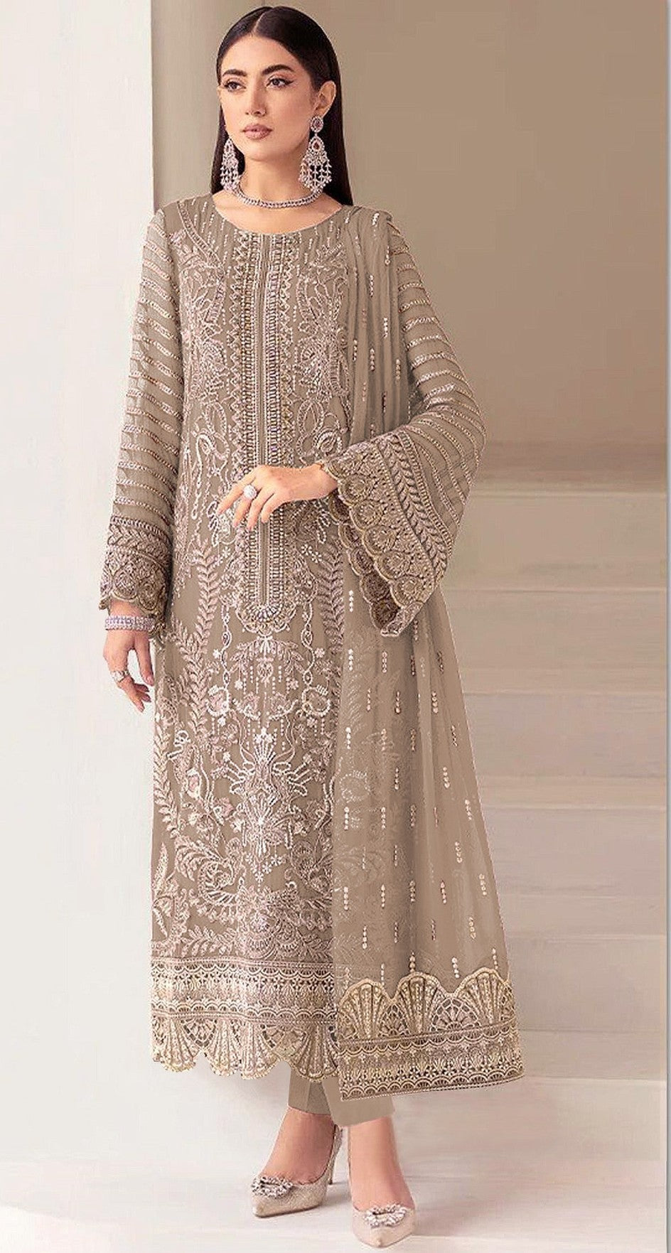 Anaita Chiku Fox Georgette Suit With Embroidery Sequence & Khatli Work