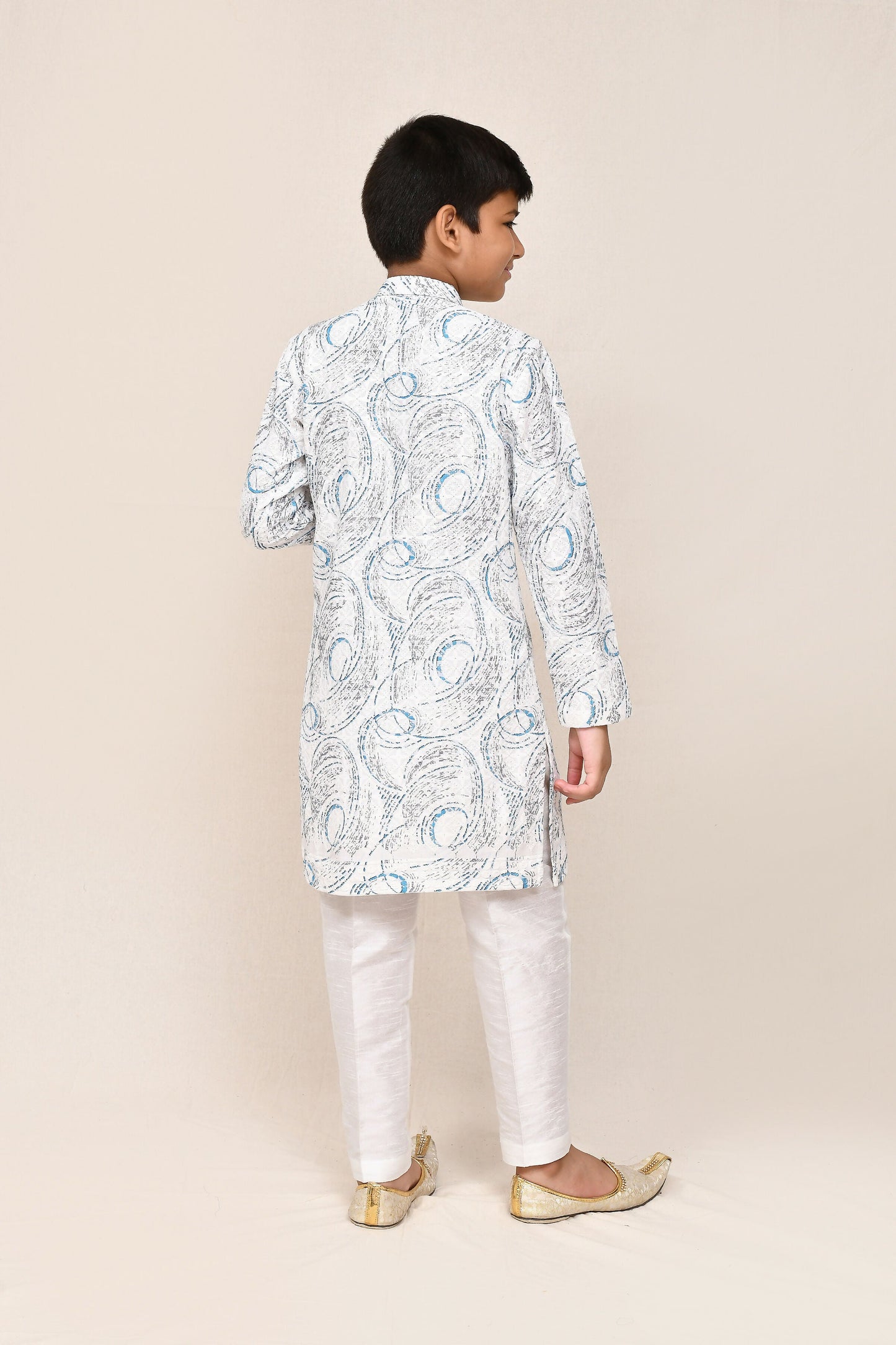 Joban Fashion Cotton Based Full Embroidered Work White Kurta With Straight Fit Pant