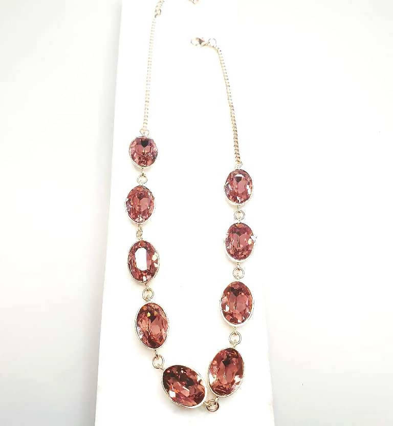 Bling Accessories Swarovski Blush Rose Necklace