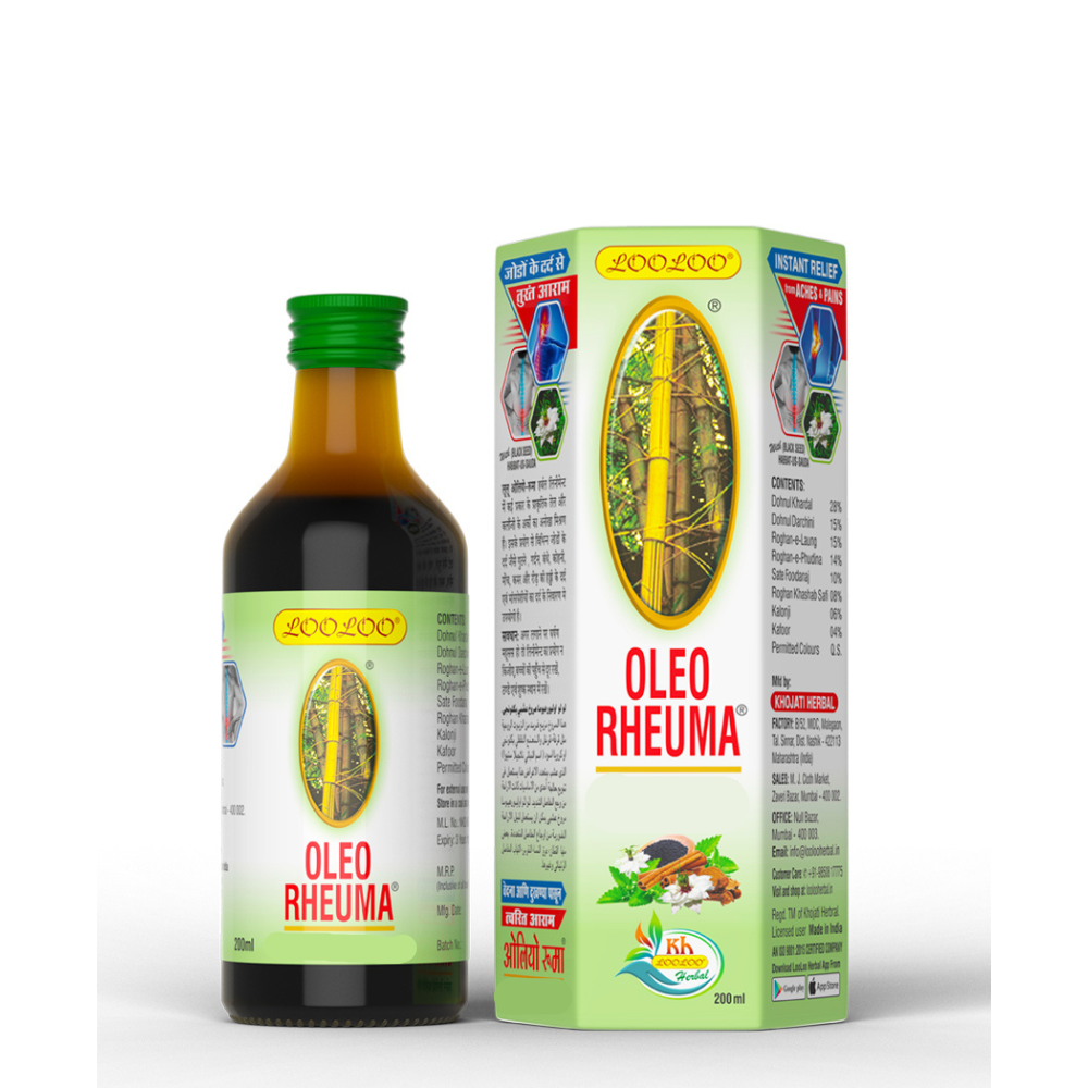 LooLoo Oleo Rheuma Herbal Liniment with Kalonji - 200 ml
