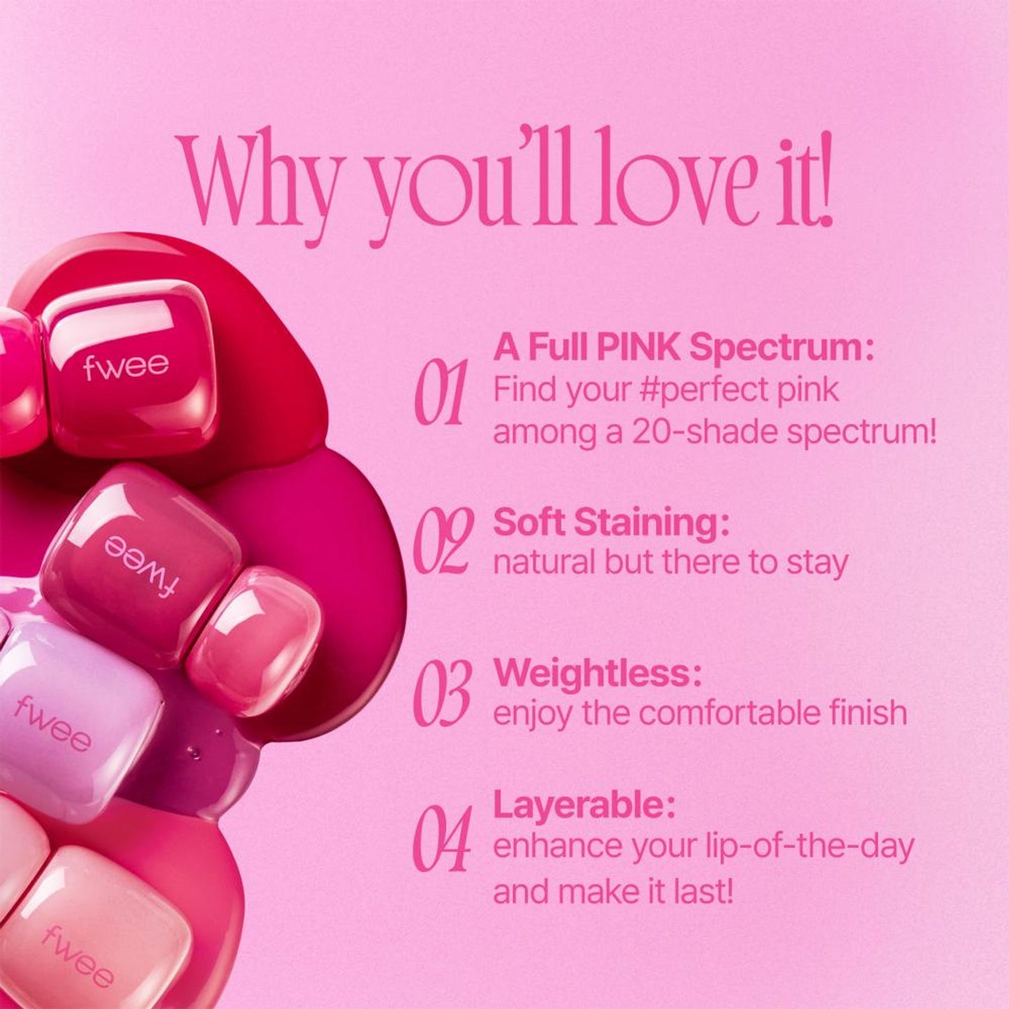 fwee Pink Obsession Stay-Fit Lip Tint - G07 Kitsch Pink