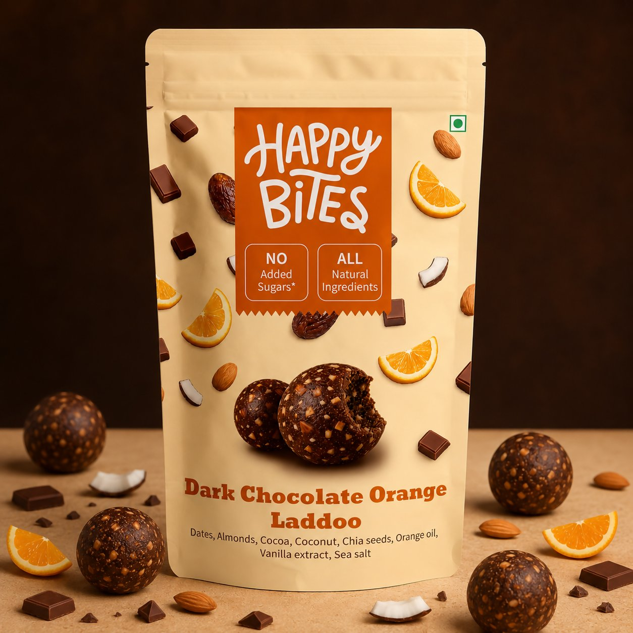 Happy Bites Dark Chocolate Orange Laddoo