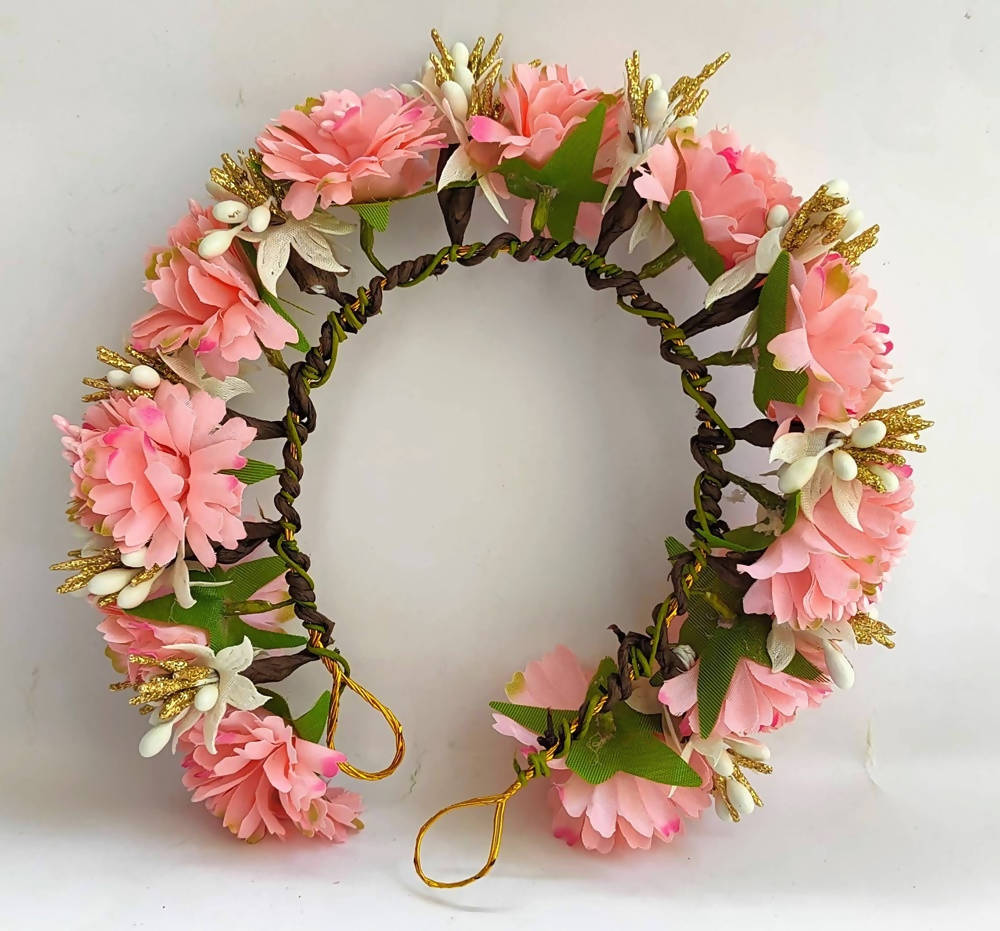 Peach Bridal Gajra Hair Accessories