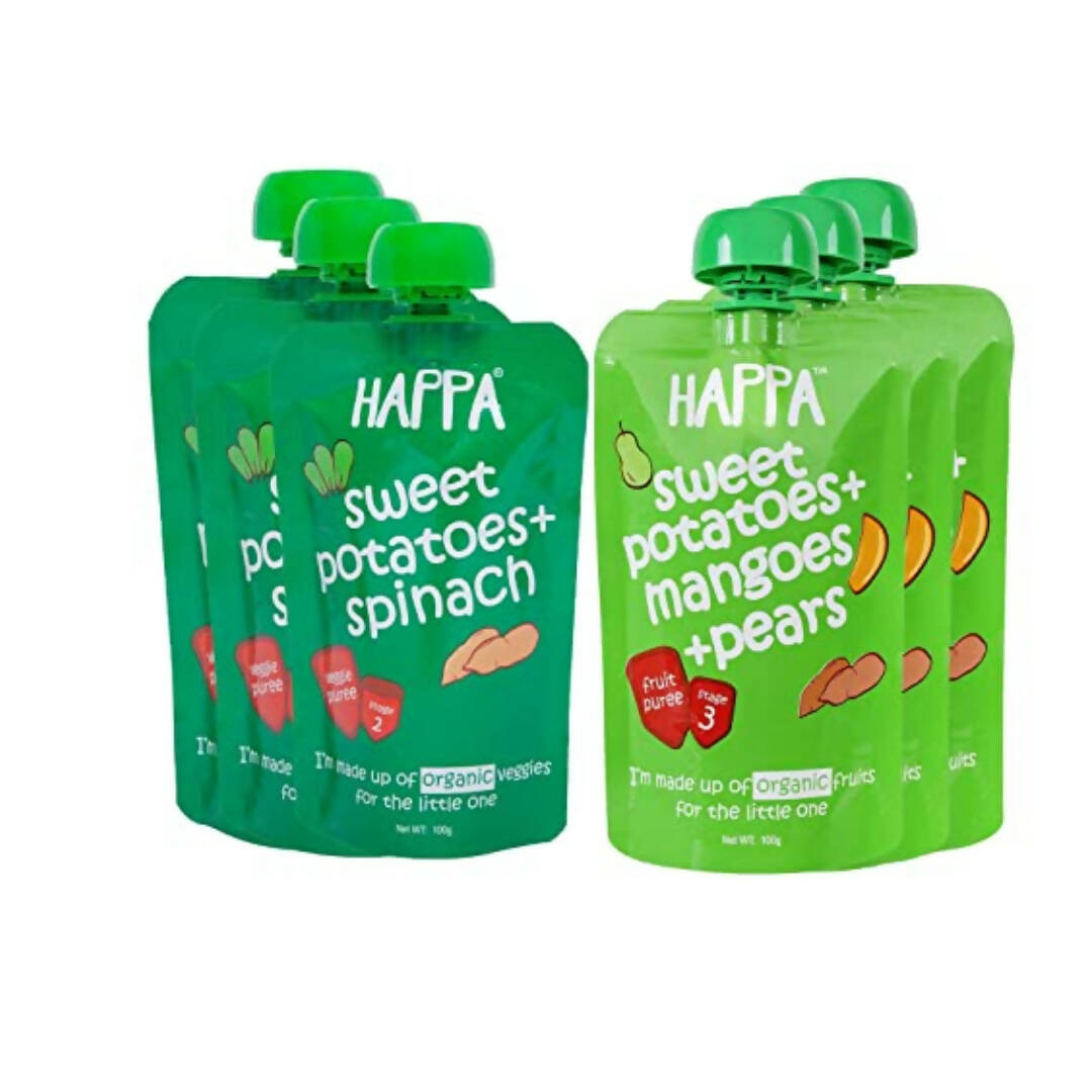 Happa Organic Veggies & Fruit Puree Combo