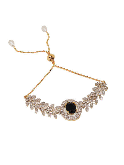 Rhodium-Plated Alloy Stone Studded Designer Bracelets - The Pari