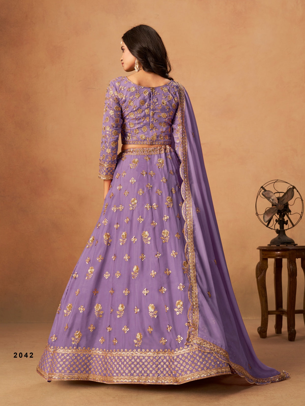 Anaita Lavender Organza Lehenga Choli With Heavy Embroidery Work
