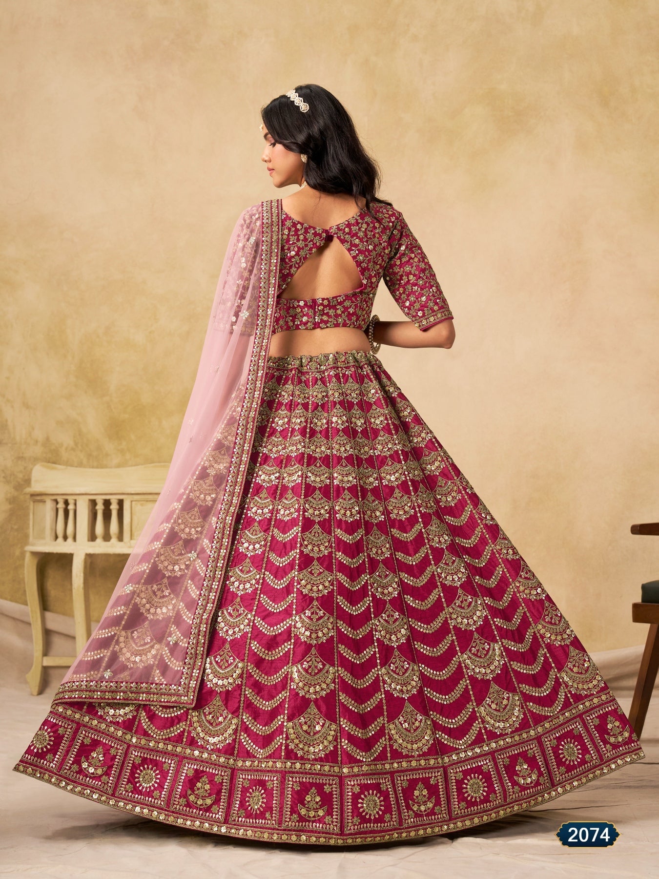 Anaita Maroon Art Silk Lehenga Choli With Heavy Embroidery Work