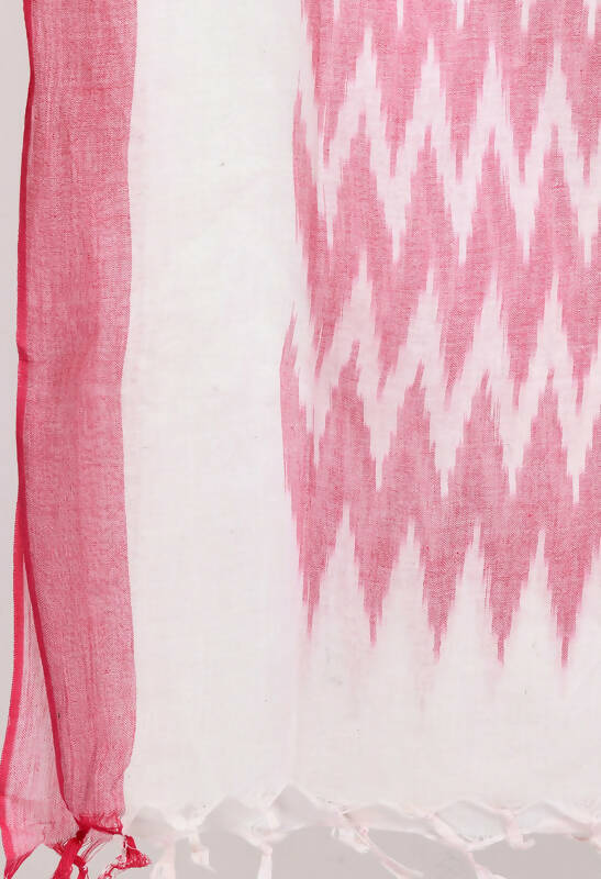 Mominos Fashion Moeza Women's Handloom Cotton Ikkat Baby Pink Dupatta