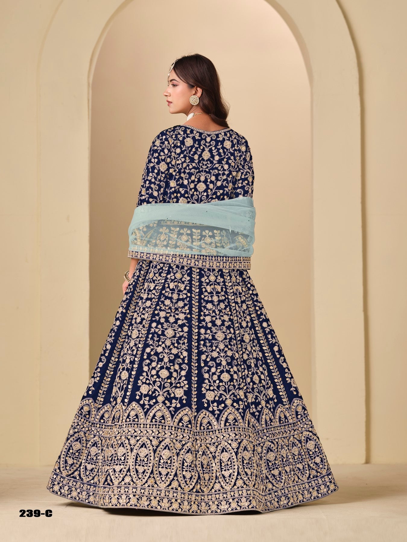 Anaita Navy Velvet Anarkali Suits With Heavy Embroidery Work