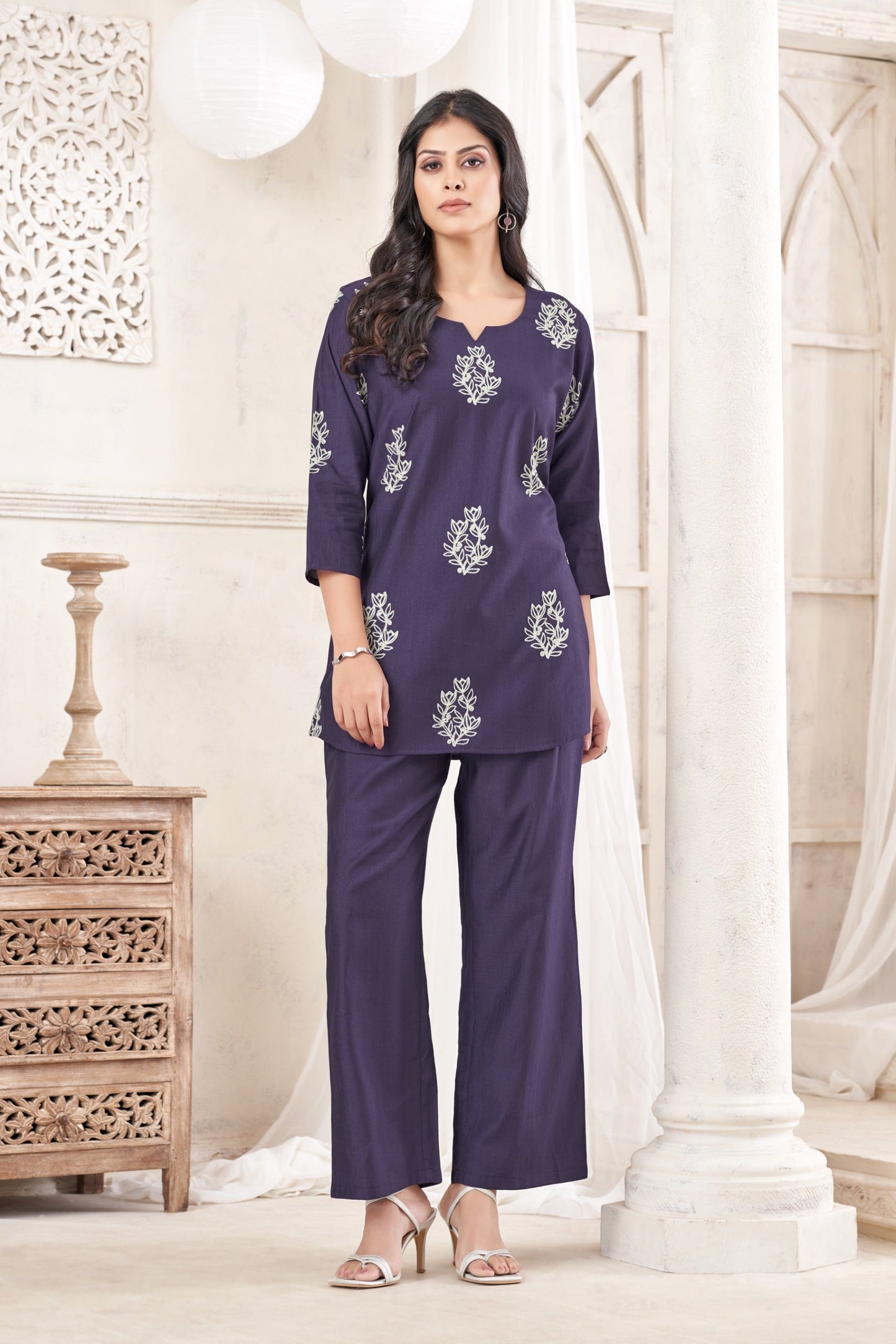 Anaita Butta Blue Stylish Readymade Co-Ords Set