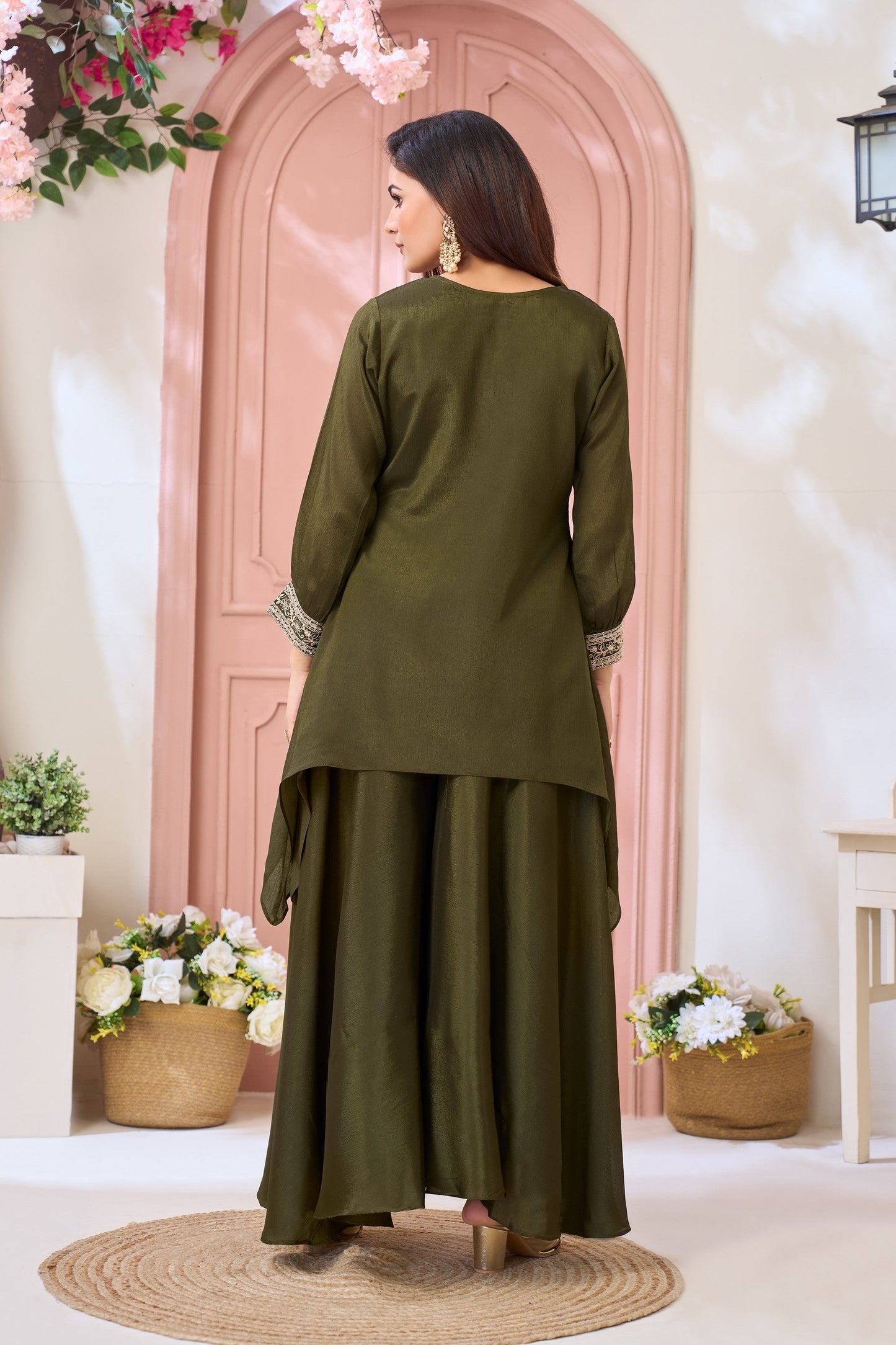 Anaita Mehndi Readymade Suit with Coding Work