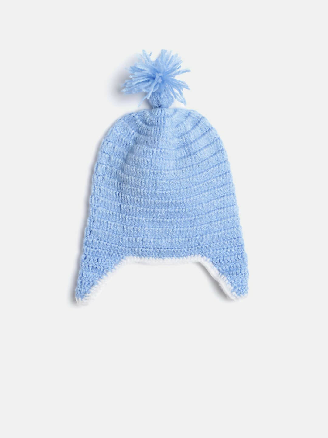 Chutput Kids Woollen Hand Knitted Bird Face Detailed Cap - Blue