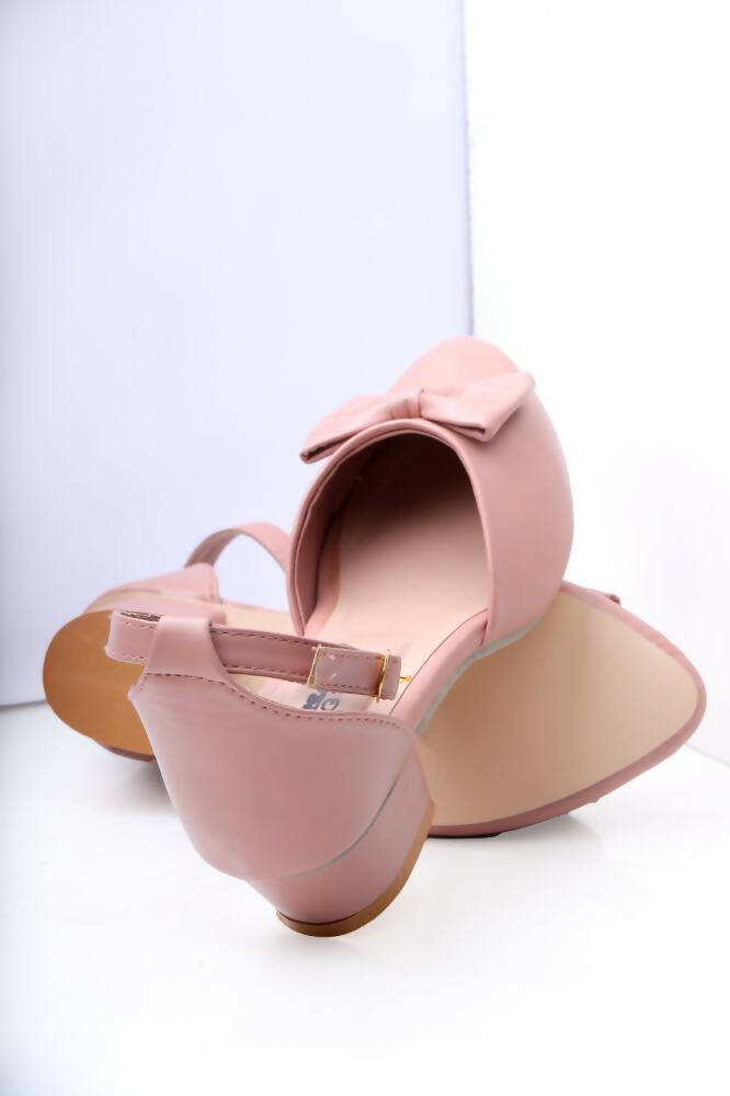 Tiny Bugs Girls Bow Embellished Ballerinas - Peach