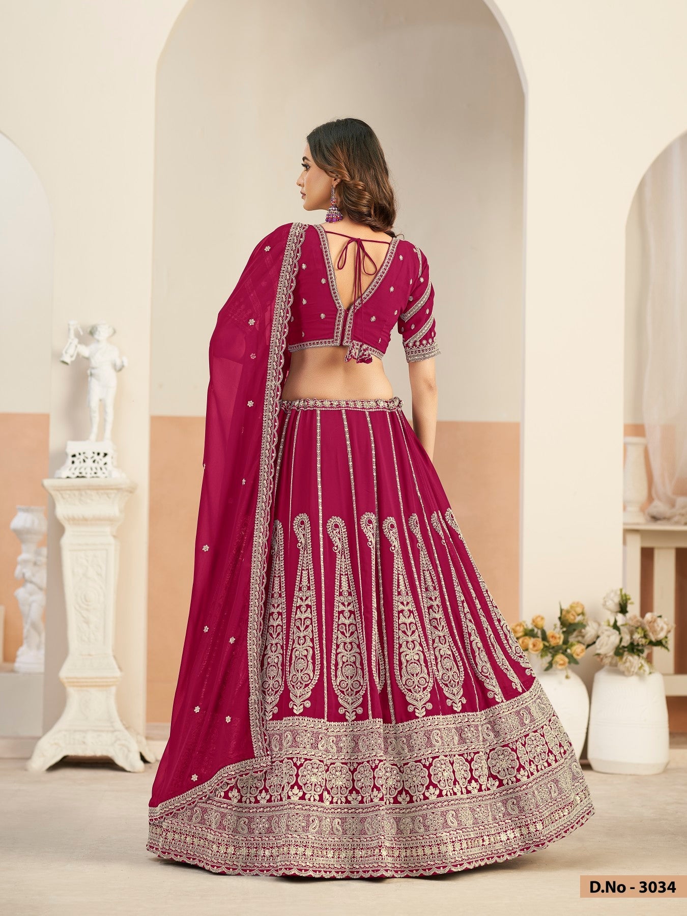 Anita Rani Pink Faux Georgette Lehenga Choli With Sequence Work