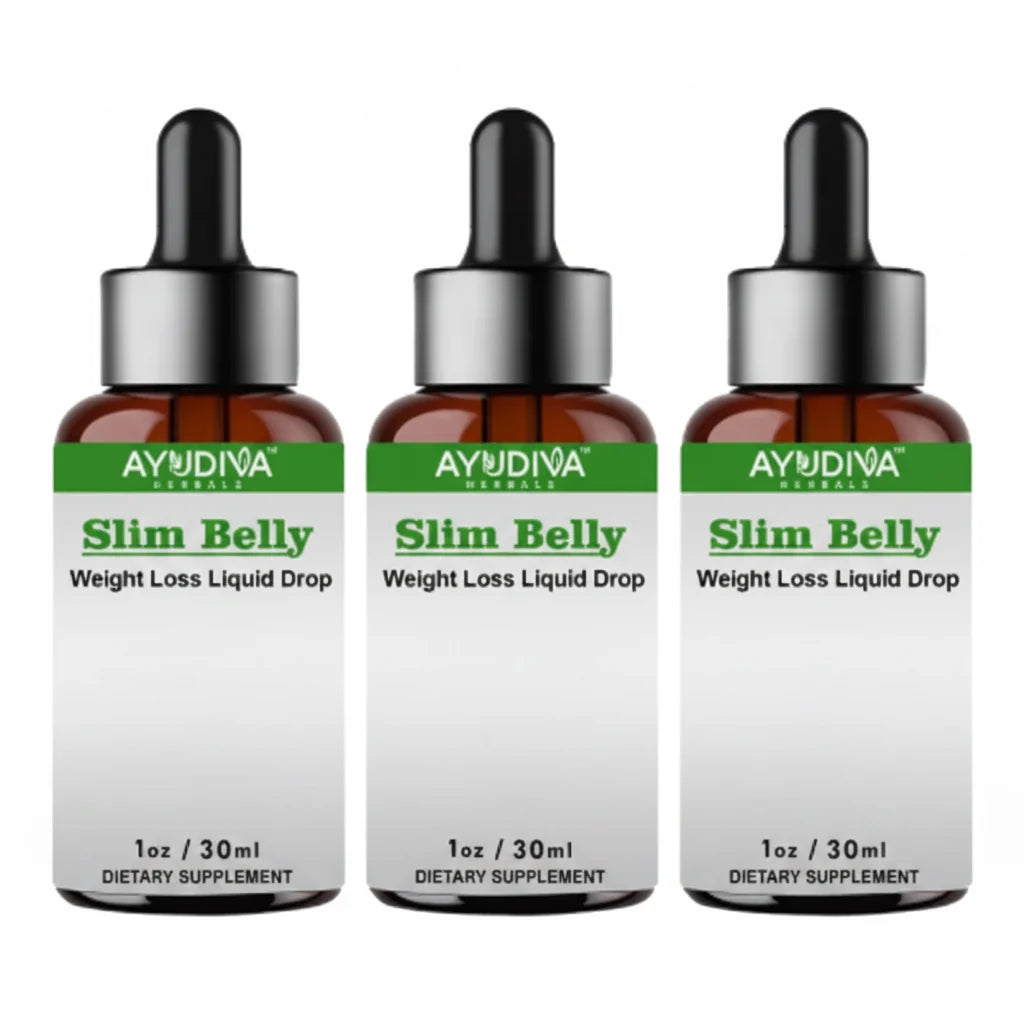 Ayudiva Herbals Slim Belly Weight Loss Liquid Drop - 30 ml (Pack of 3)