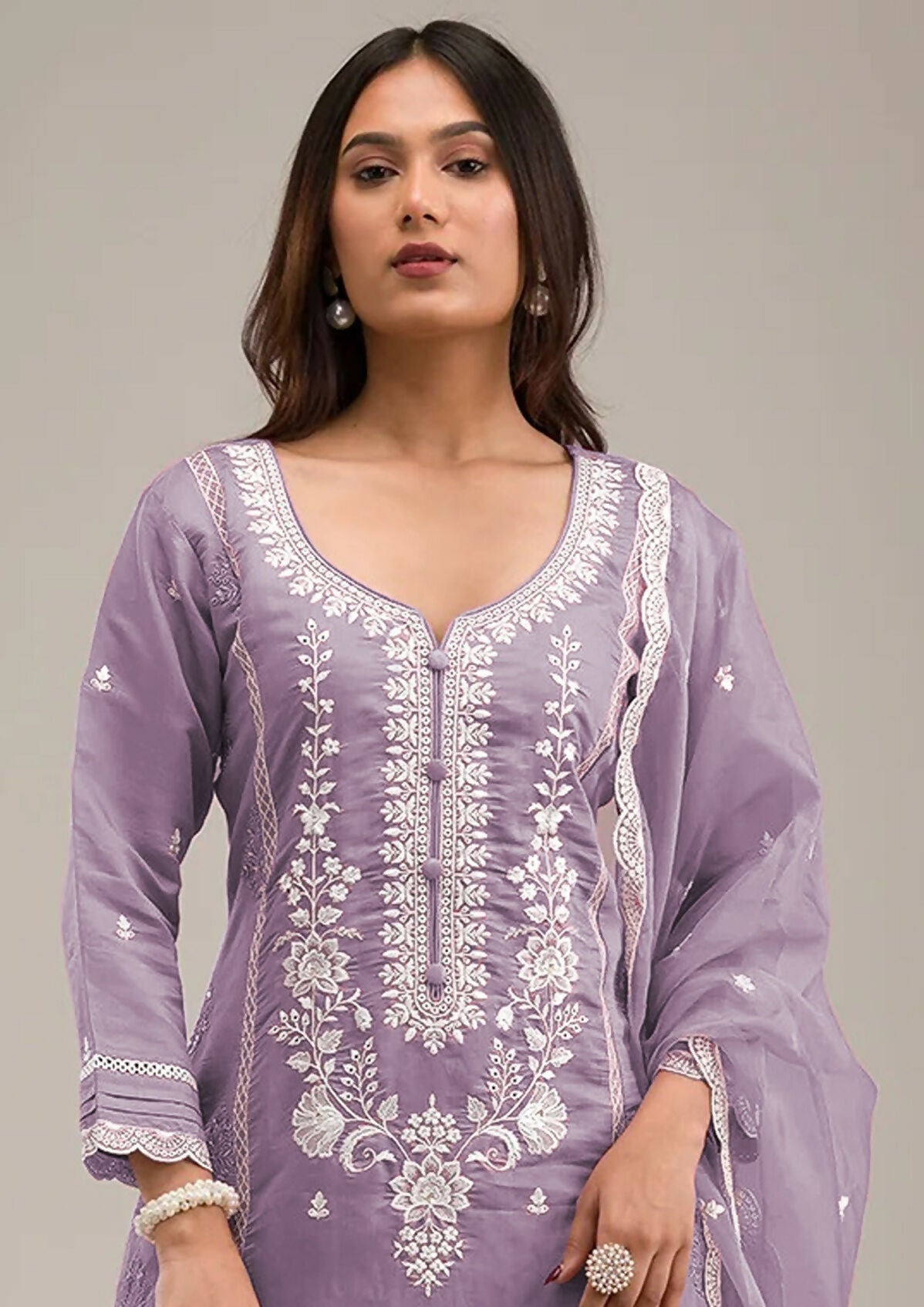 Anaita Light-lavender Embroidered Silk Stitched Salwar Suit