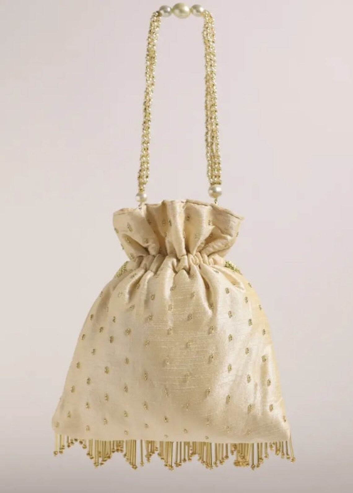 Designer Cream White Potli Bag
