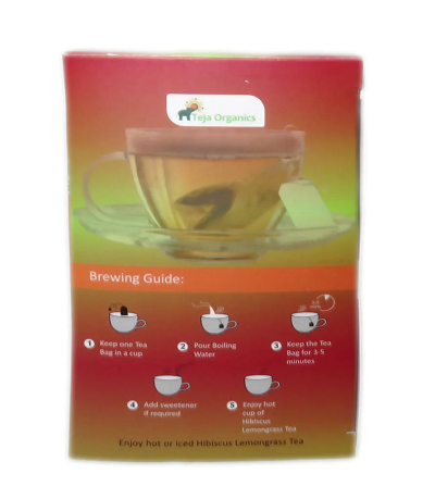Teja Organics Hibiscus & Lemongrass Tea Bags - 10 Tea bags