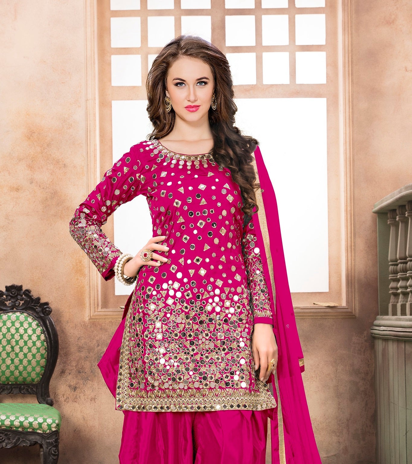 Anaita Pink Embroidered Tapeta Silk Salwar Suit