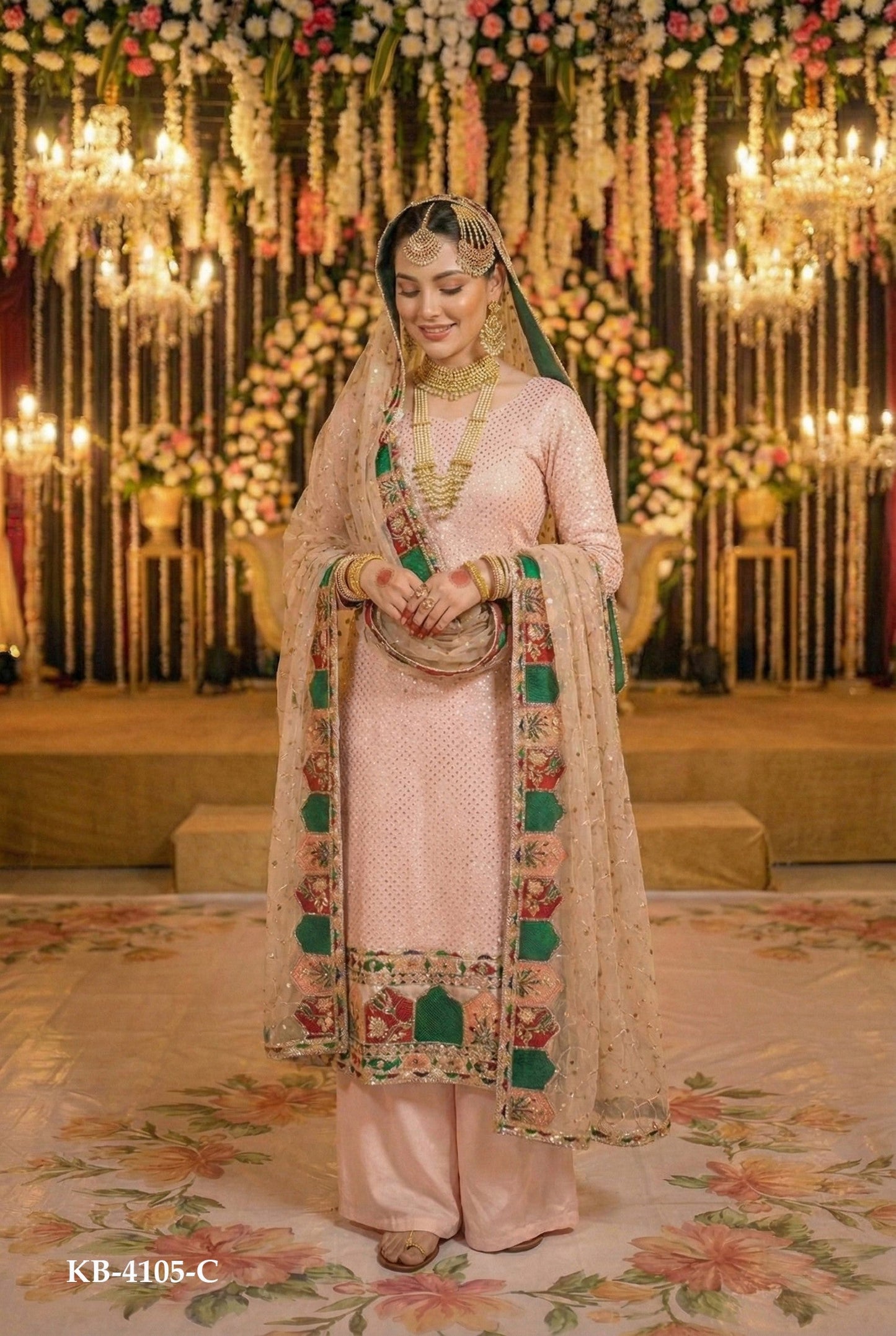 Anaita Pink Georgette Stitched Suit With Embroidery & Sequence Work