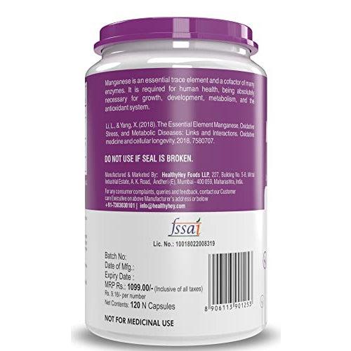 HealthyHey Manganese Gluconate - 120 Capsules