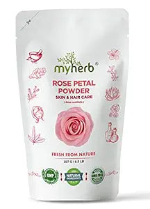 MYHERB Natural Organic Double Filtered Rose Petal Powder - 227 gms