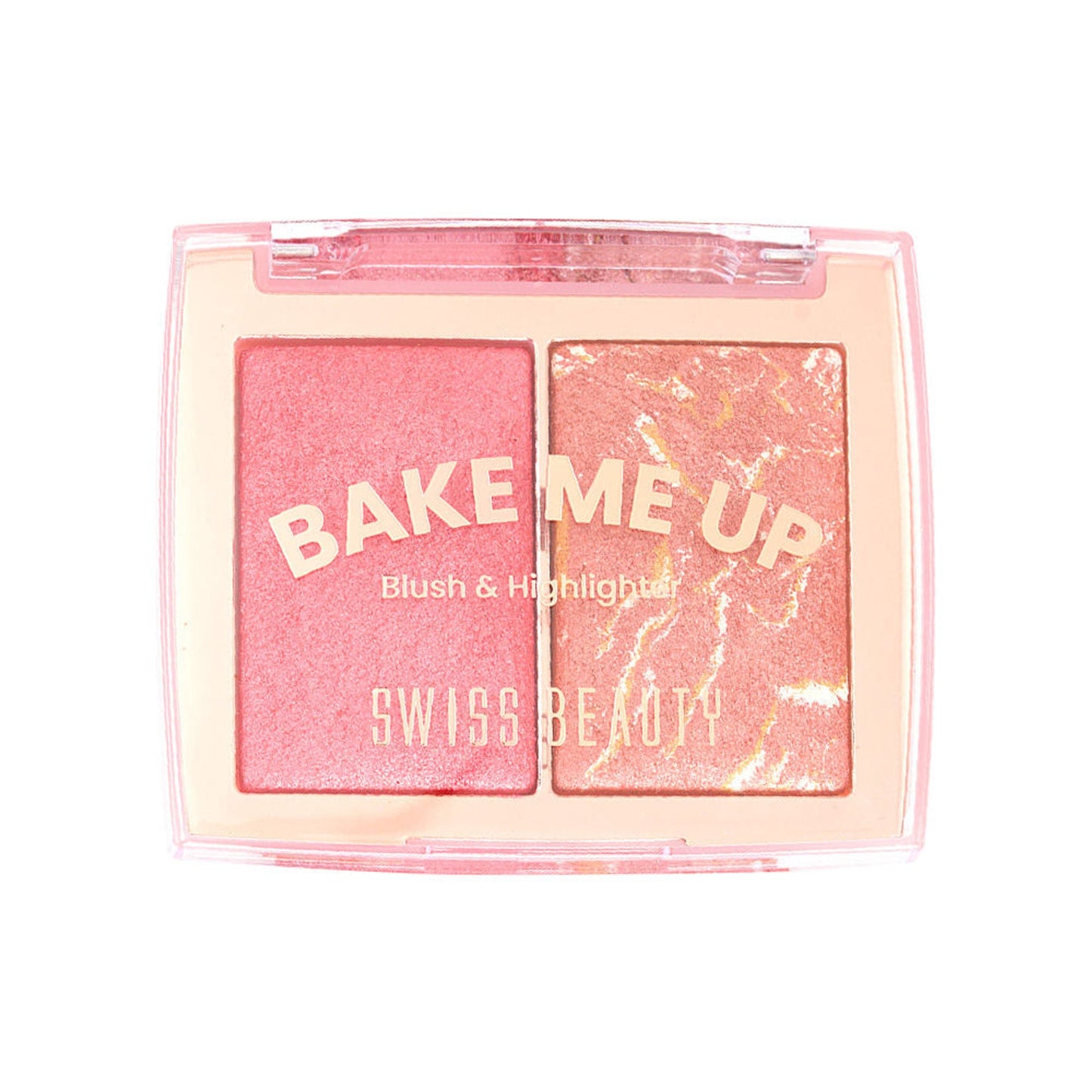 Swiss Beauty Bake Me Up Blush & Highlighter , 2-In-1 Baked Formula, Long-Lasting - Baked Apricot