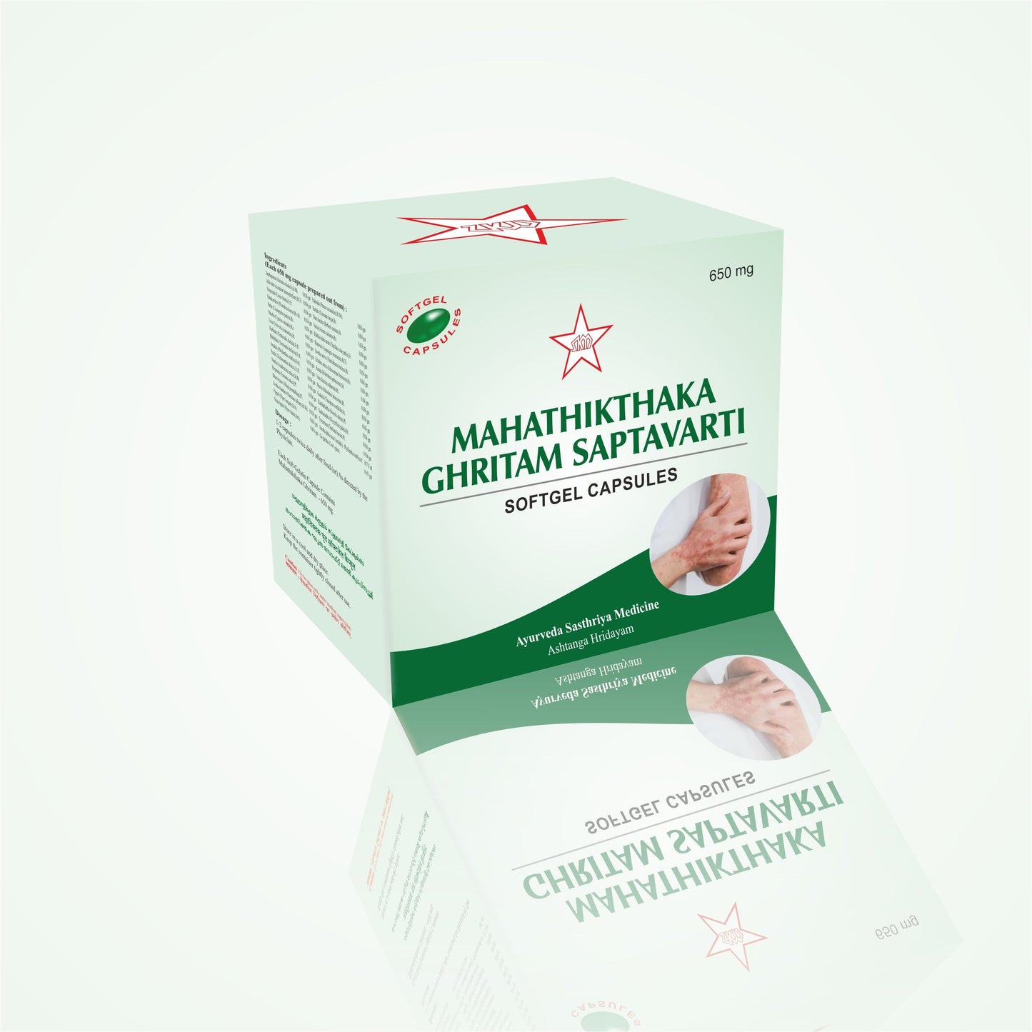 SKM Siddha And Ayurveda Mahathikthaka Ghritam Saptavarti Softgel Capsules 650 gm - 100 tabs