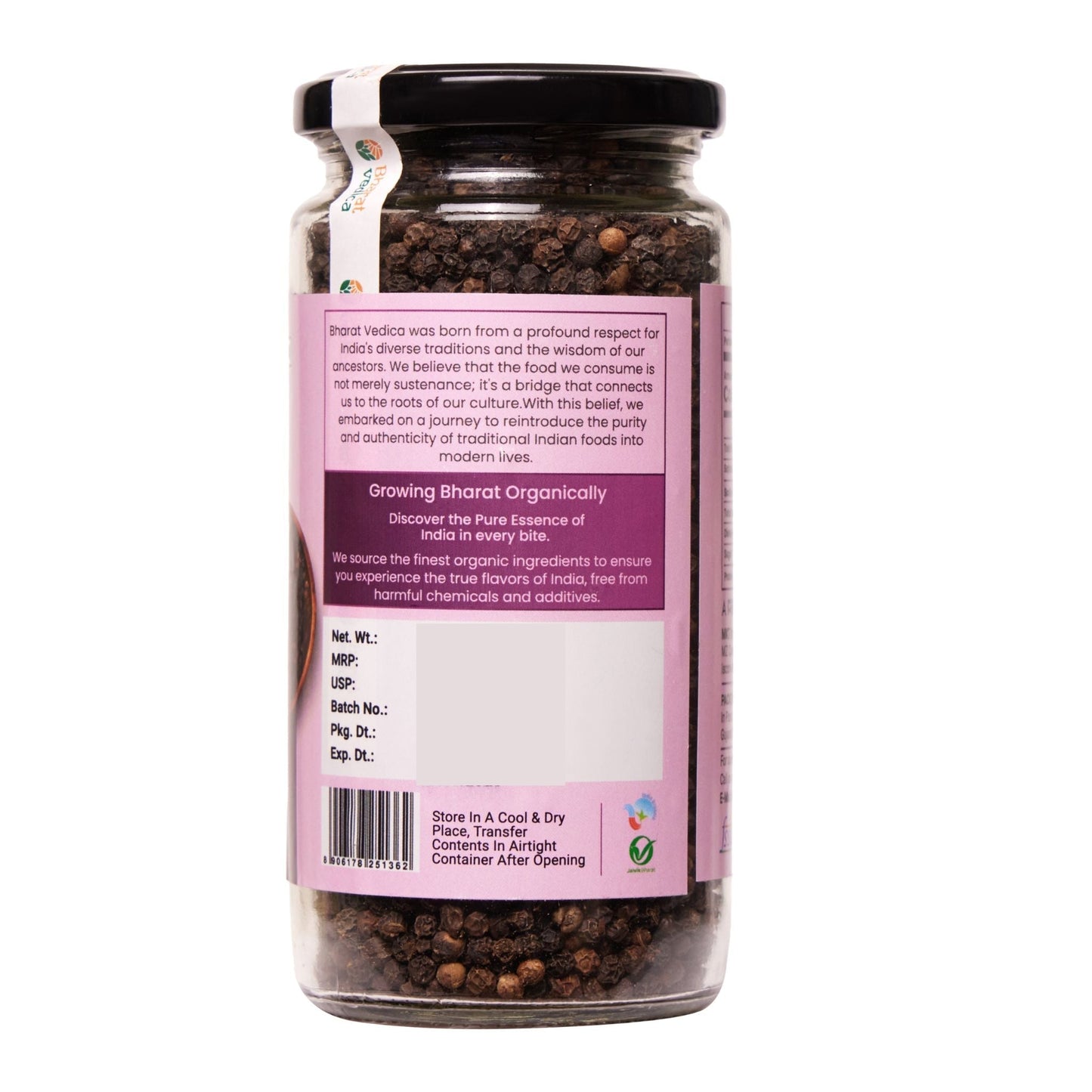 Bharat Vedica Organic Black Pepper - Kali Mirch