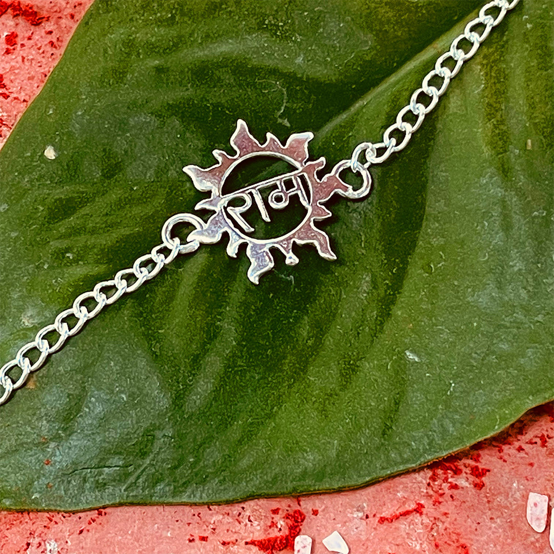 trueBrowns 925 Sterling Silver Ram Silver Chain Rakhi