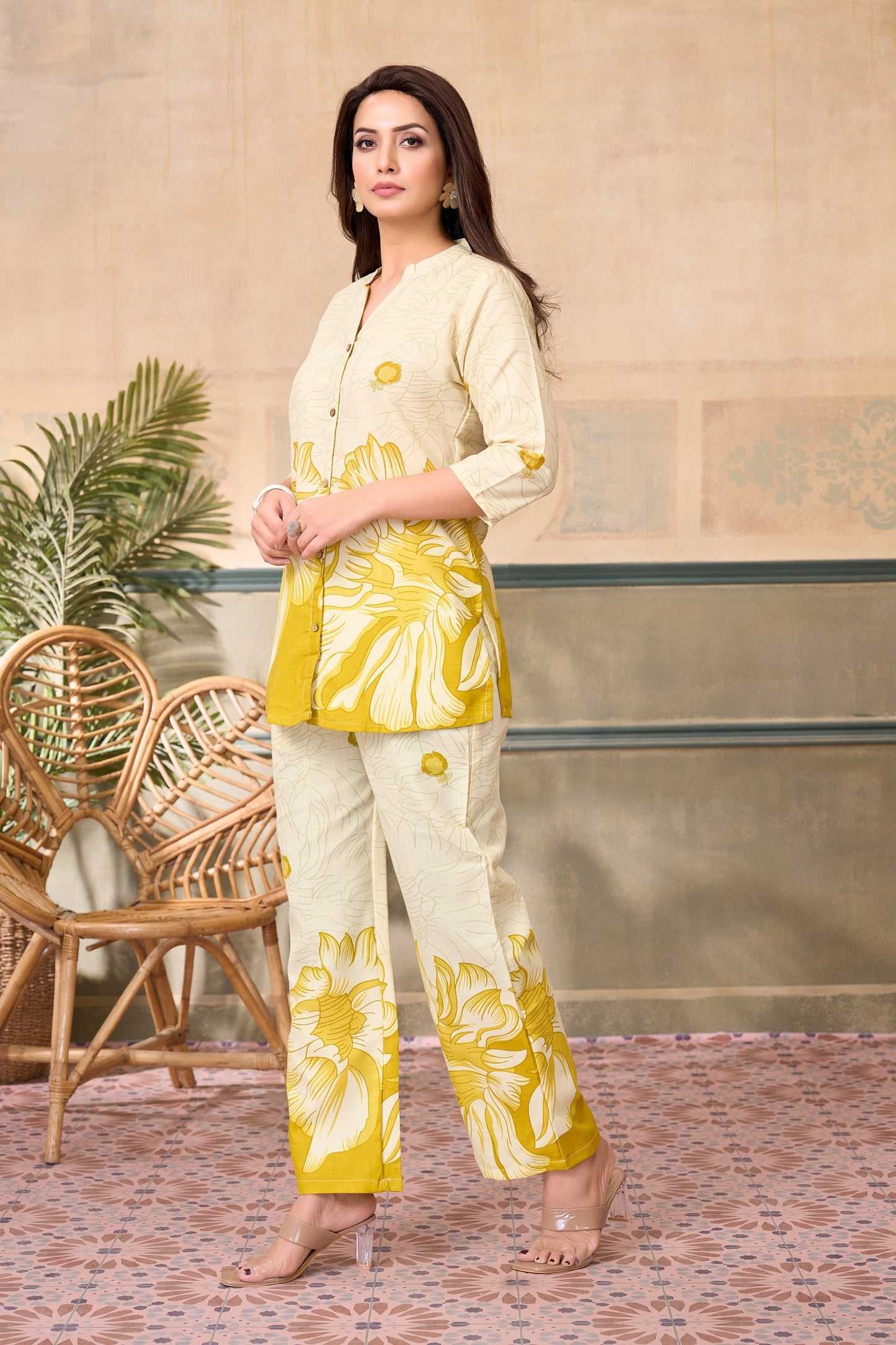 Anaita Yellow Stylish Readymade Co-Ords Set