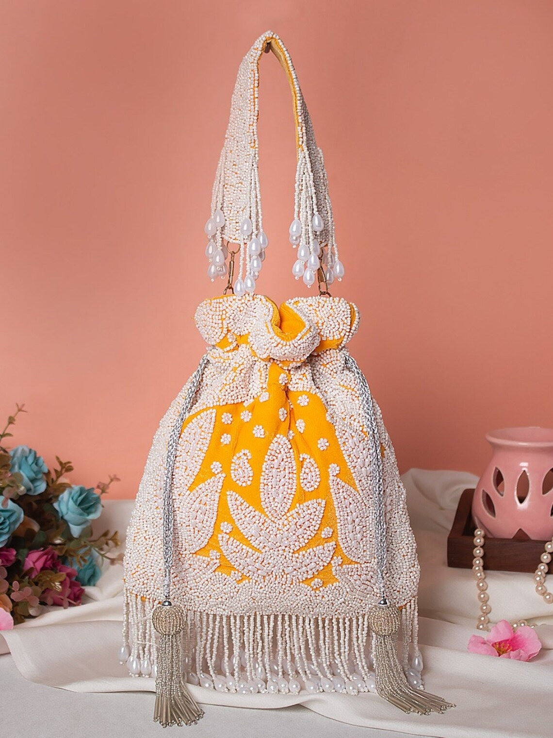 Designer pearl embroidered Potli bags