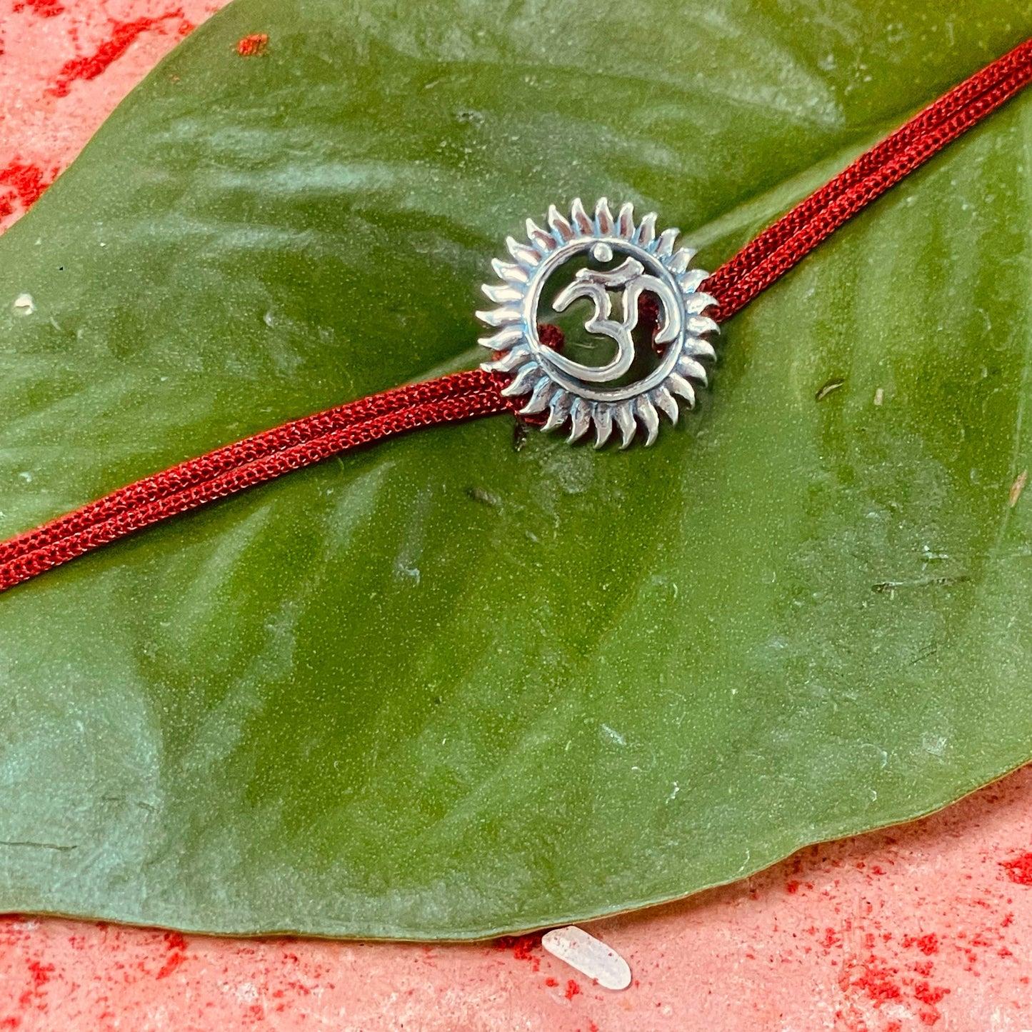 trueBrowns Sterling Silver Om Thread Rakhi