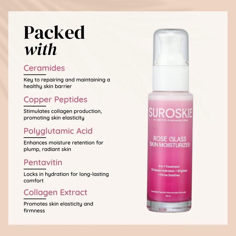 Suroskie Rose Glass Skin Moisturiser - 50 ml
