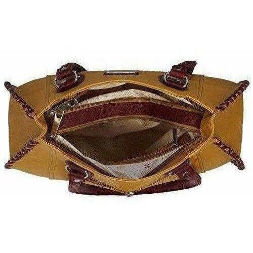 Women's Handbag (Beige And Maroon)
