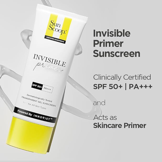 SunScoop Invisible Primer Sunscreen Gel SPF 50 PA+++ - 45 gms