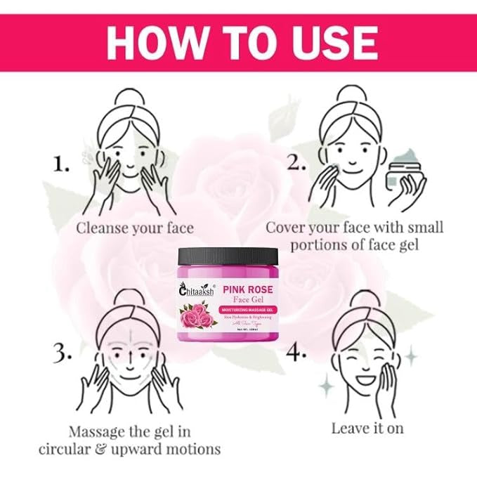Chitaaksh Pink Rose Face Gel - 100 gms