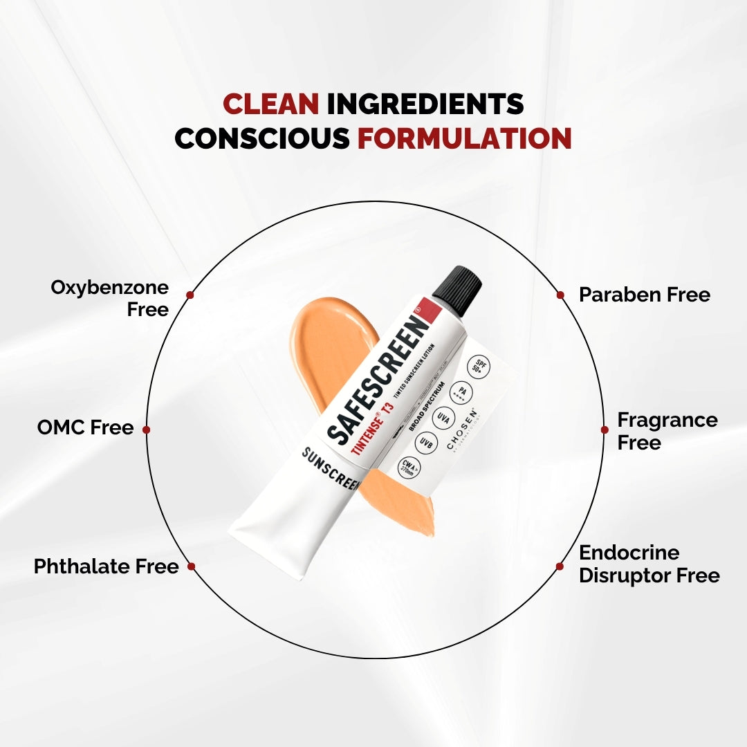 Chosen Tintense Beige Shade Tinted Sunscreen SPF 50+ Pa++++ 6-Hour Water Resistance, No White Cast
