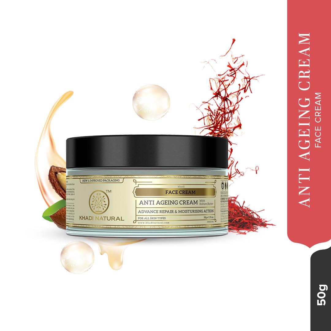 Khadi Natural Saffron and Papaya Herbal Anti Wrinkle Cream - 50g