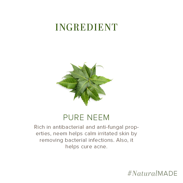 Khadi Natural Pure Neem Soap, 125g Herbal Bathing Soap for Acne Natural Soap with Essential Oils Anti-Bacterial Soap Suitable for All Skin Types