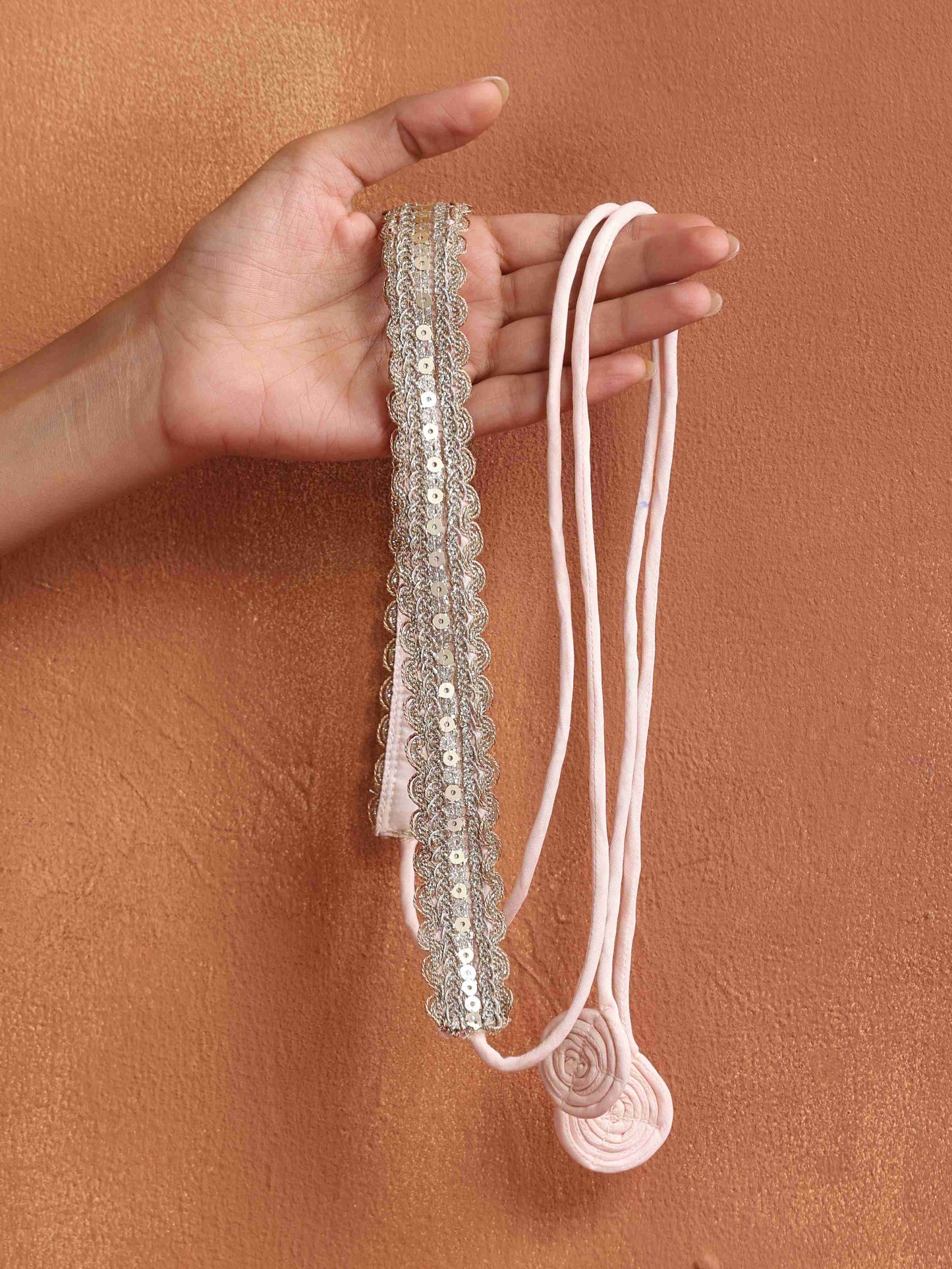 trueBrowns Light Gold Embellished Belt